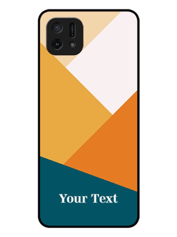 Custom Oppo A16e Personalized Glass Phone Case - Stacked Multi-colour Design