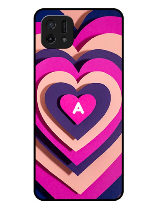 Custom Oppo A16e Custom Glass Mobile Case - Cute Heart Pattern Design