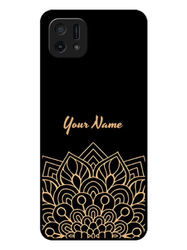 Custom Oppo A16e Custom Glass Phone Case - Golden mandala Design