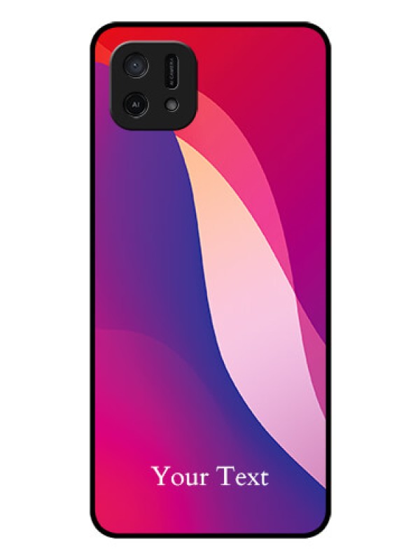 Custom Oppo A16e Personalized Glass Phone Case - Digital abstract Overlap Design
