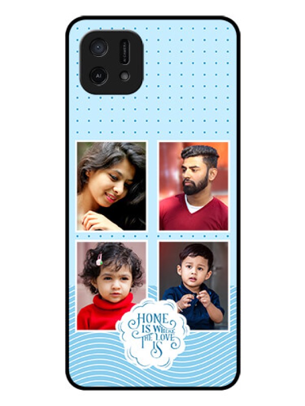 Custom Oppo A16e Custom Glass Phone Case - Cute love quote with 4 pic upload Design