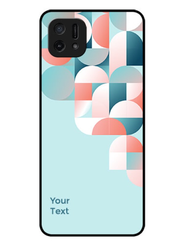 Custom Oppo A16e Custom Glass Phone Case - Stylish Semi-circle Pattern Design