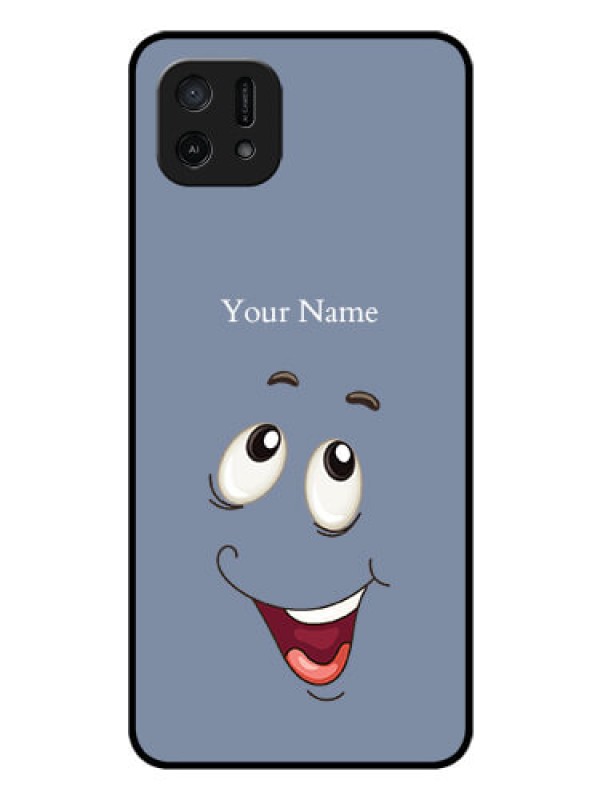 Custom Oppo A16e Photo Printing on Glass Case - Laughing Cartoon Face Design