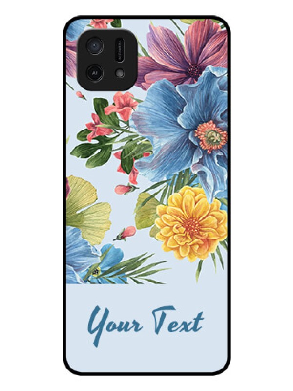 Custom Oppo A16e Custom Glass Mobile Case - Stunning Watercolored Flowers Painting Design