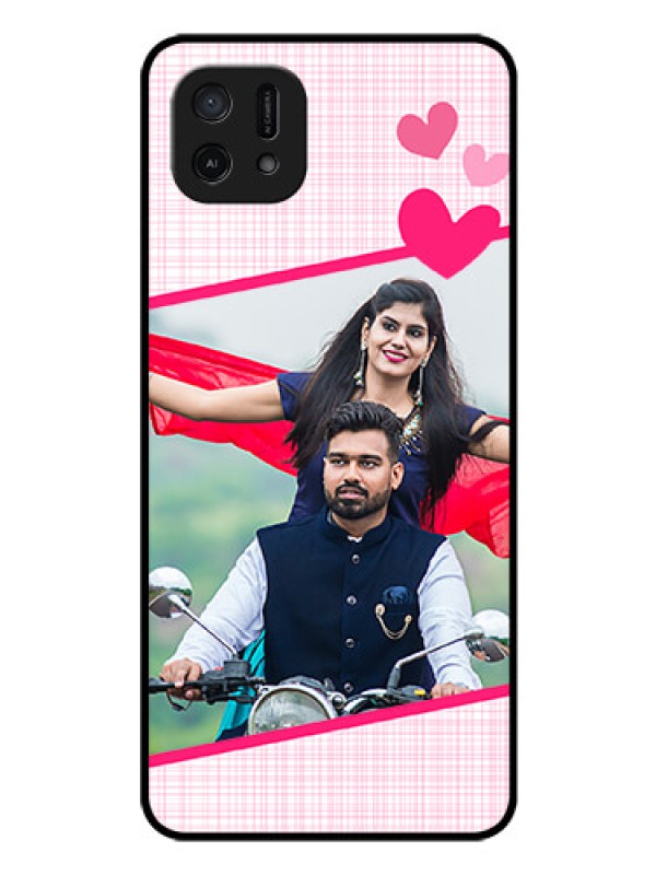 Custom Oppo A16k Custom Glass Phone Case - Love Shape Heart Design