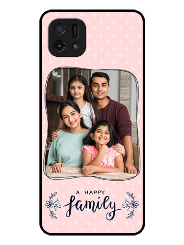 Custom Oppo A16k Custom Glass Phone Case - Family with Dots Design
