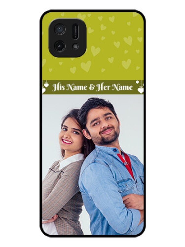 Custom Oppo A16k Custom Glass Phone Case - You & Me Heart Design