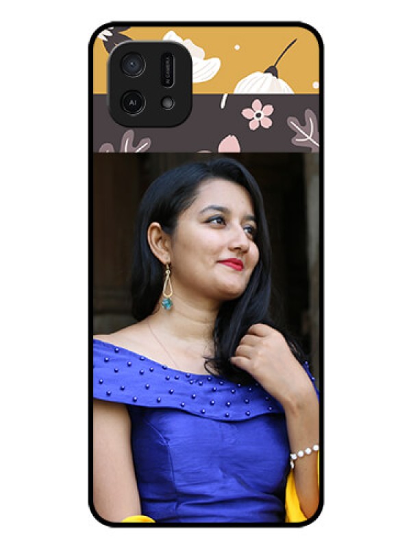 Custom Oppo A16k Custom Glass Phone Case - Stylish Floral Design