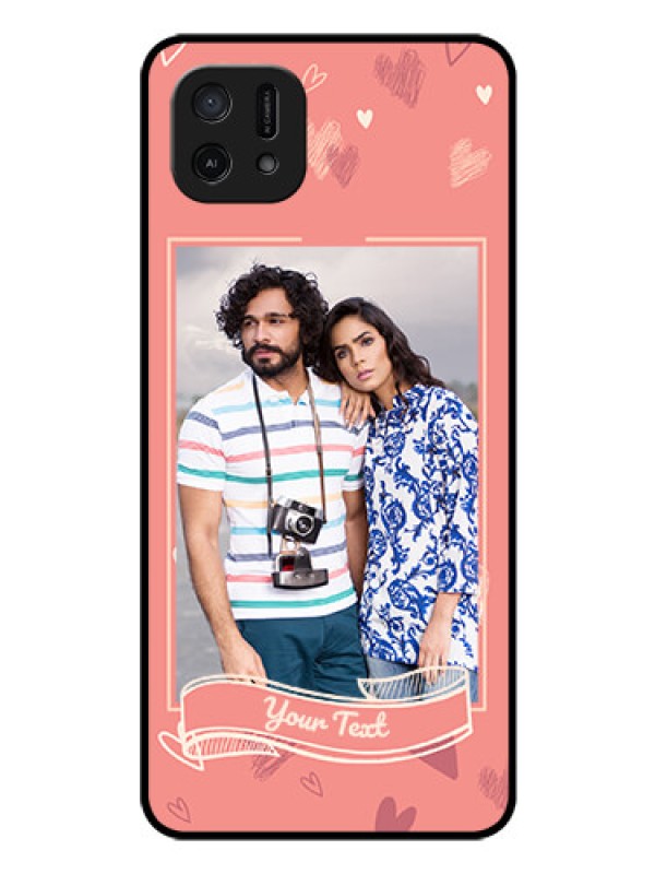 Custom Oppo A16k Custom Glass Phone Case - Love doodle art Design