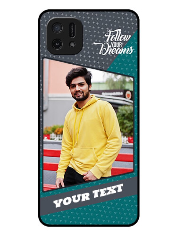 Custom Oppo A16k Personalized Glass Phone Case - Background Pattern Design with Quote