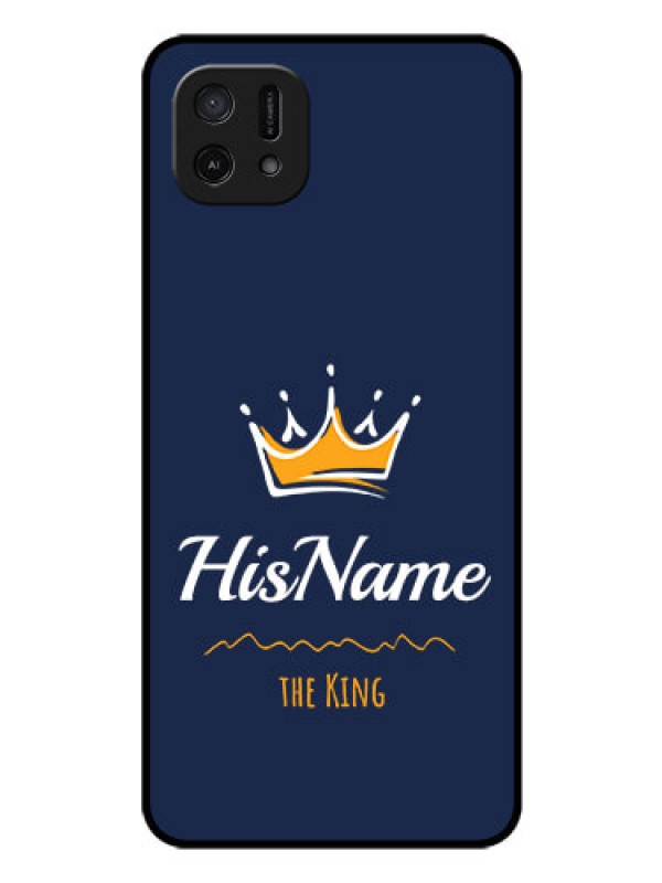 Custom Oppo A16k Glass Phone Case King with Name