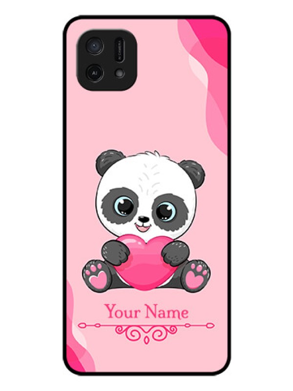 Custom Oppo A16k Custom Glass Mobile Case - Cute Panda Design