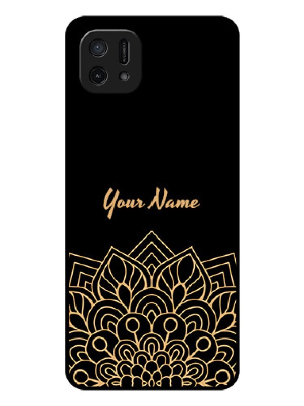 Custom Oppo A16k Custom Glass Phone Case - Golden mandala Design