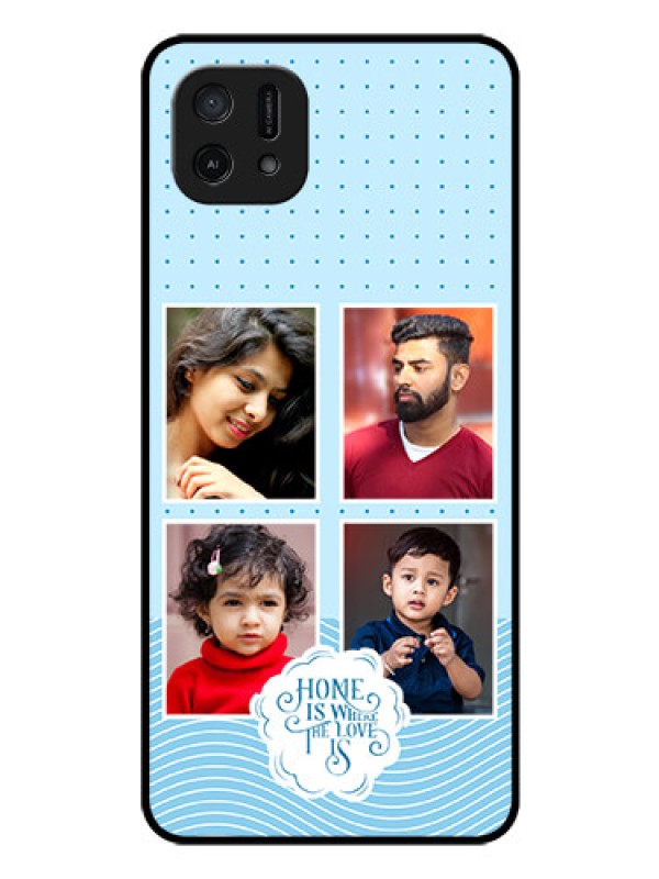 Custom Oppo A16k Custom Glass Phone Case - Cute love quote with 4 pic upload Design