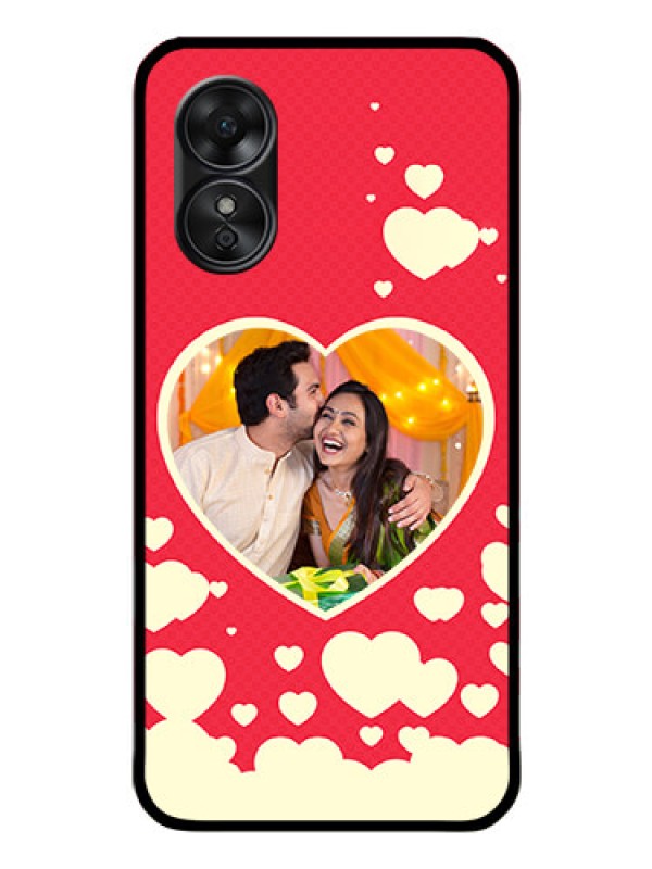 Custom Oppo A17 Custom Glass Mobile Case - Love Symbols Phone Cover Design