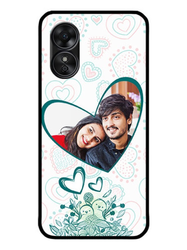 Custom Oppo A17 Photo Printing on Glass Case - Premium Couple Design