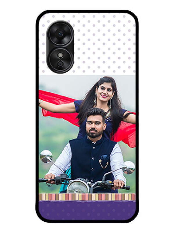 Custom Oppo A17 Photo Printing on Glass Case - Cute Family Design
