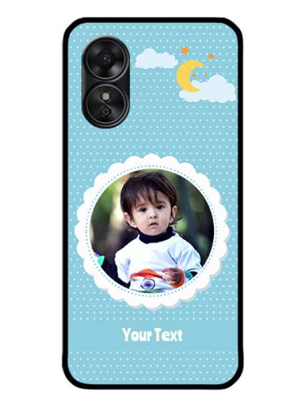 Custom Oppo A17 Personalised Glass Phone Case - Violet Pattern Design