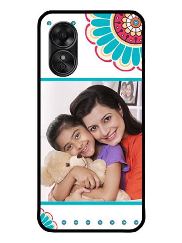 Custom Oppo A17 Custom Glass Phone Case - Flower Design