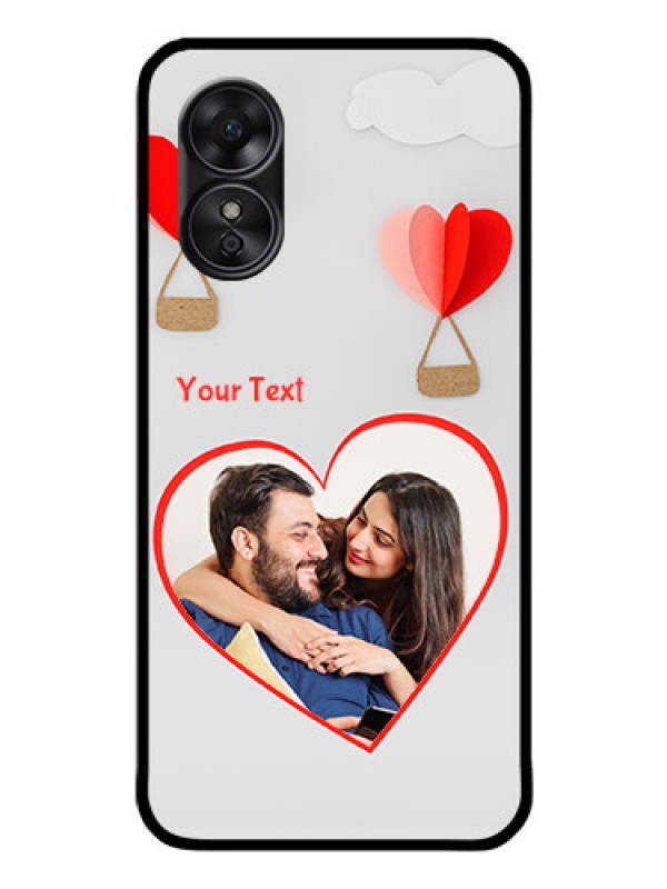 Custom Oppo A17 Custom Glass Mobile Case - Parachute Love Design