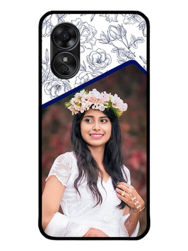 Custom Oppo A17 Personalized Glass Phone Case - Premium Floral Design