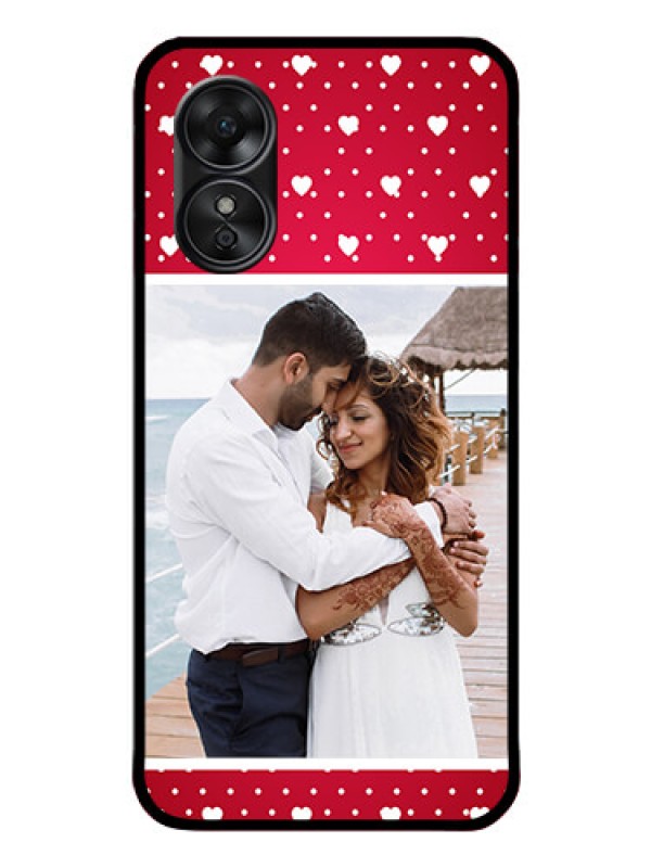 Custom Oppo A17 Photo Printing on Glass Case - Hearts Mobile Case Design