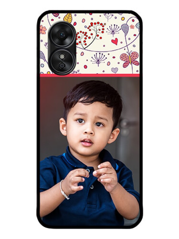 Custom Oppo A17 Custom Glass Mobile Case - Premium Floral Design