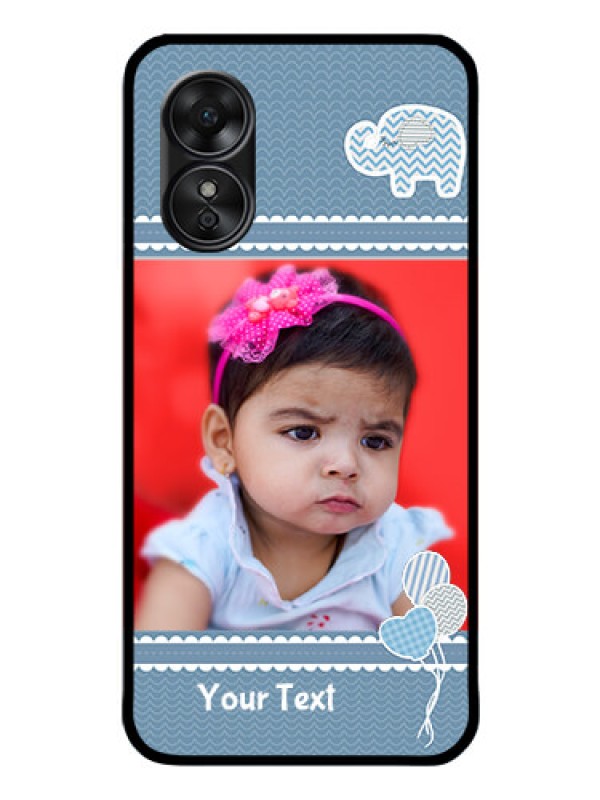 Custom Oppo A17 Photo Printing on Glass Case - with Kids Pattern Design