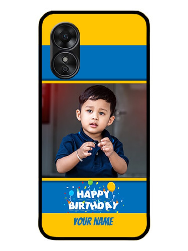 Custom Oppo A17 Custom Glass Mobile Case - Birthday Wishes Design