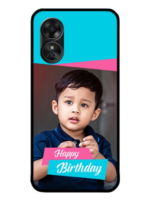 Custom Oppo A17 Personalized Glass Phone Case - Image Holder with 2 Color Design