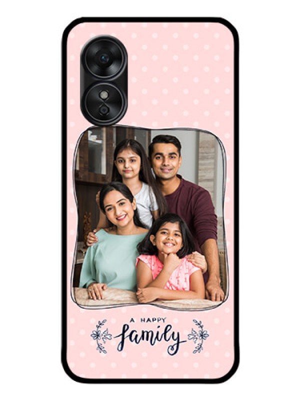 Custom Oppo A17 Custom Glass Phone Case - Family with Dots Design