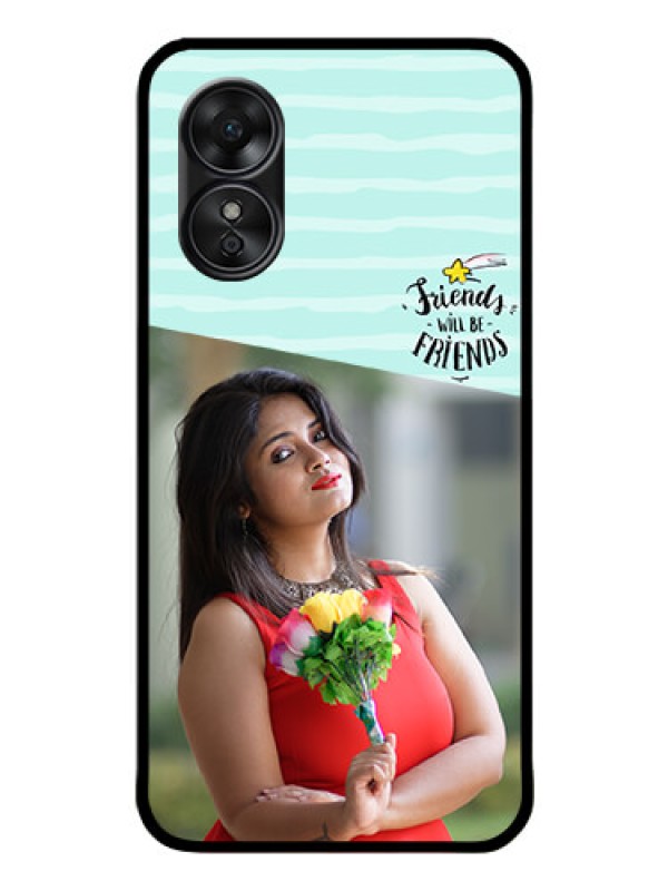 Custom Oppo A17 Custom Glass Phone Case - Friends Picture Icon Design