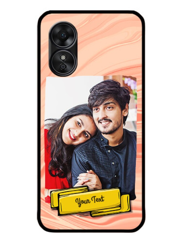 Custom Oppo A17 Personalized Glass Phone Case - Marble Texture Design