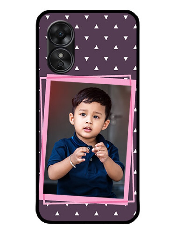 Custom Oppo A17 Custom Glass Mobile Case - Triangle Pattern Dotted Design