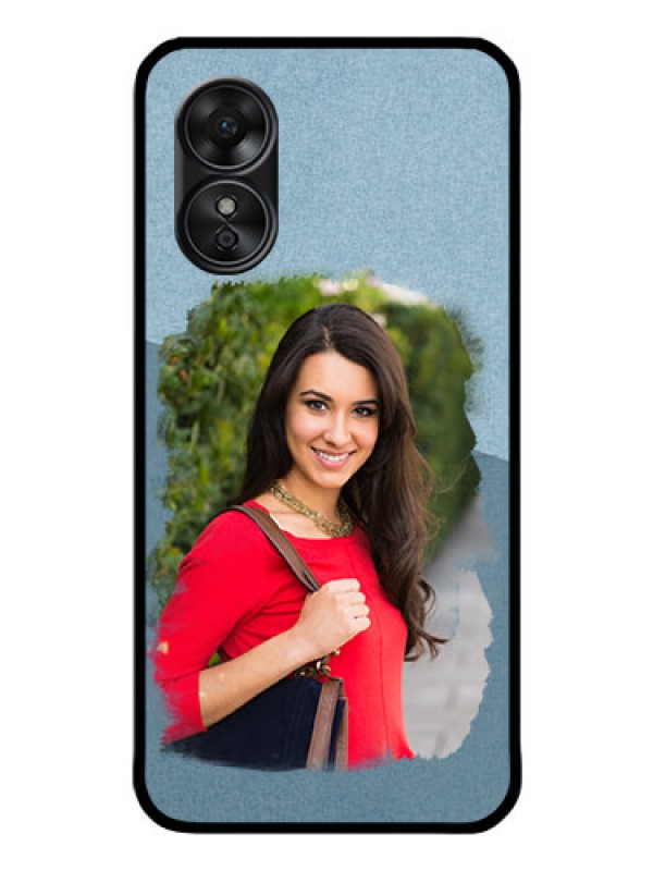 Custom Oppo A17 Custom Glass Mobile Case - Grunge Line Art Design