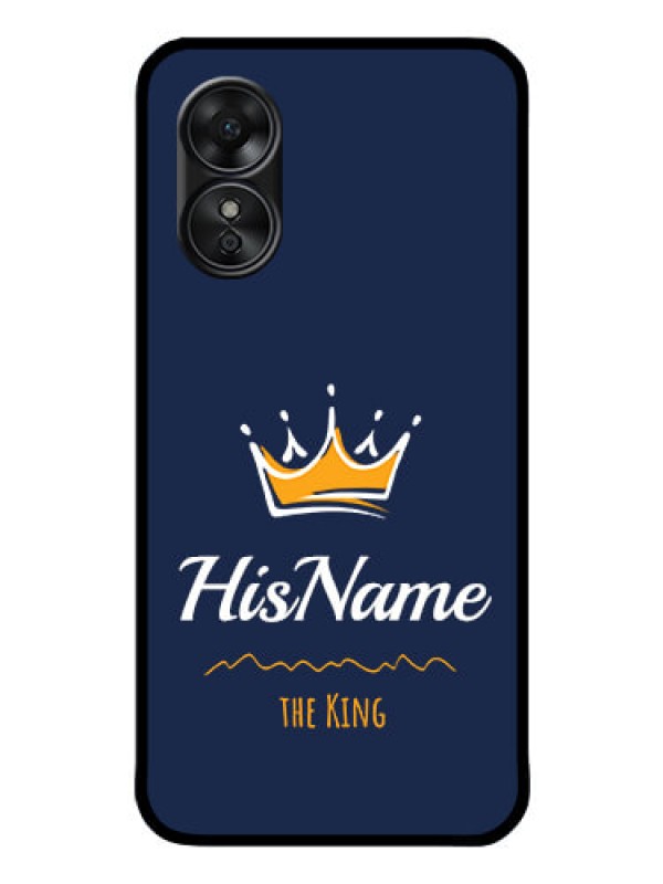 Custom Oppo A17 Glass Phone Case King with Name