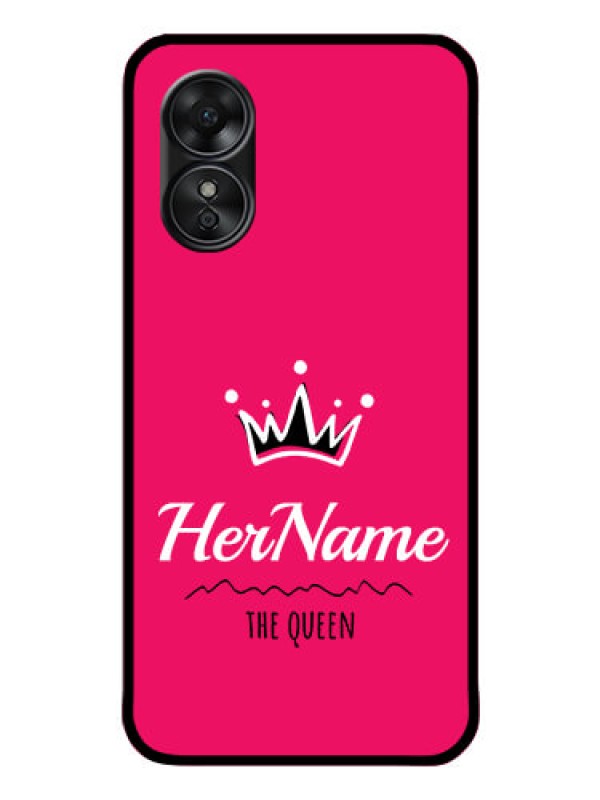 Custom Oppo A17 Glass Phone Case Queen with Name