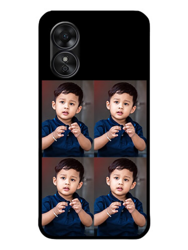 Custom Oppo A17 4 Image Holder on Glass Mobile Cover