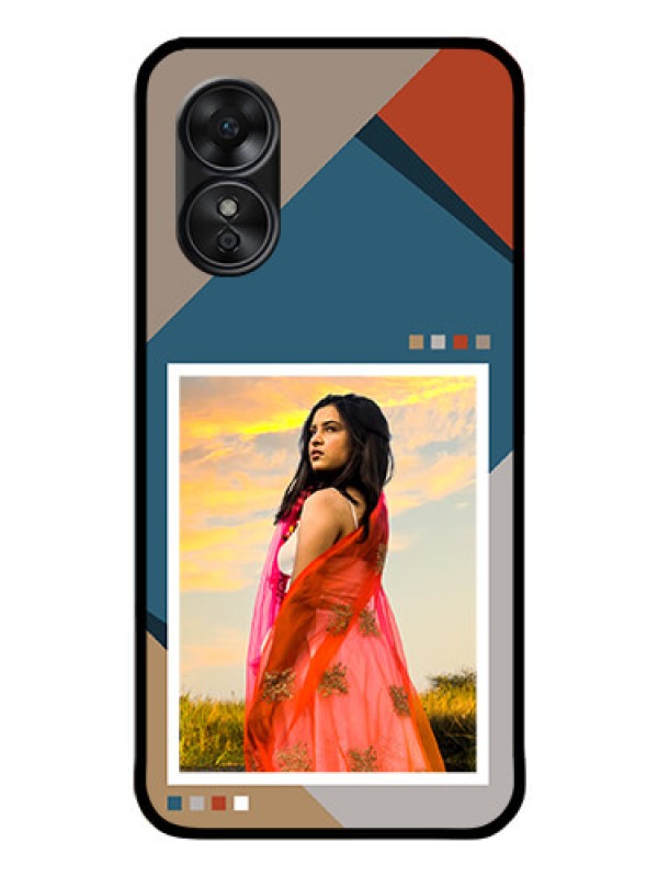 Custom Oppo A17 Personalized Glass Phone Case - Retro color pallet Design