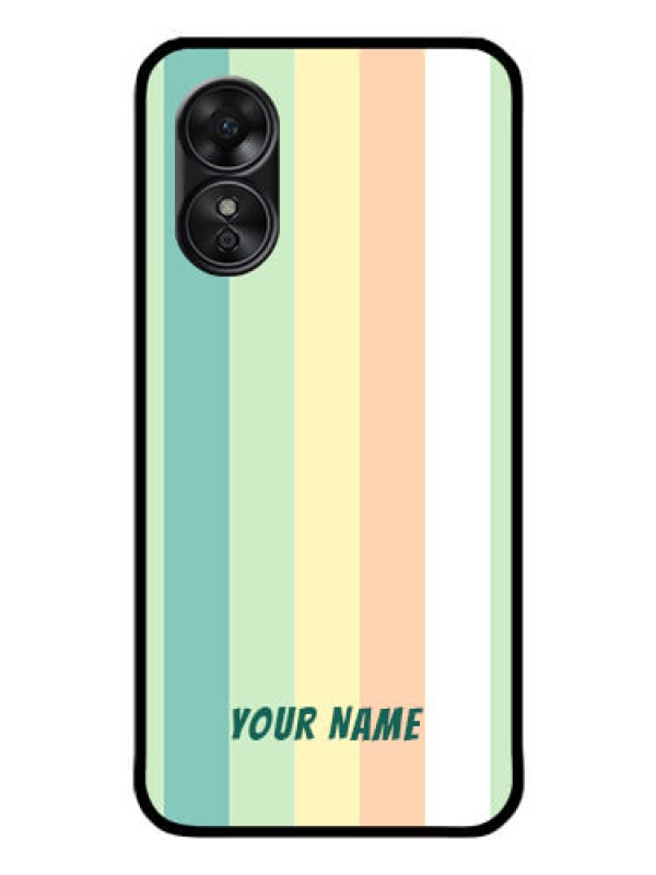 Custom Oppo A17 Photo Printing on Glass Case - Multi-colour Stripes Design