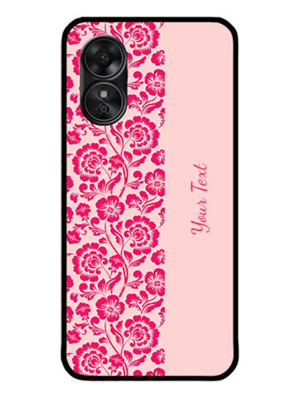 Custom Oppo A17 Custom Glass Phone Case - Attractive Floral Pattern Design