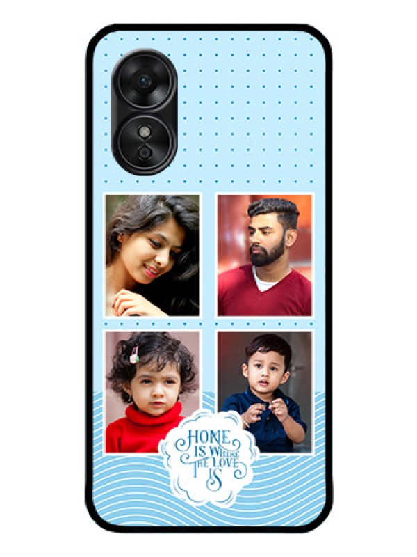 Custom Oppo A17 Custom Glass Phone Case - Cute love quote with 4 pic upload Design