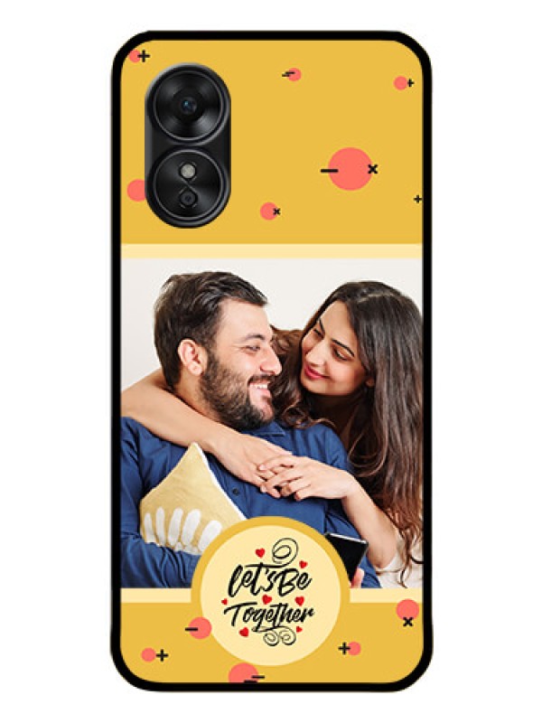 Custom Oppo A17 Photo Printing on Glass Case - Lets be Together Design