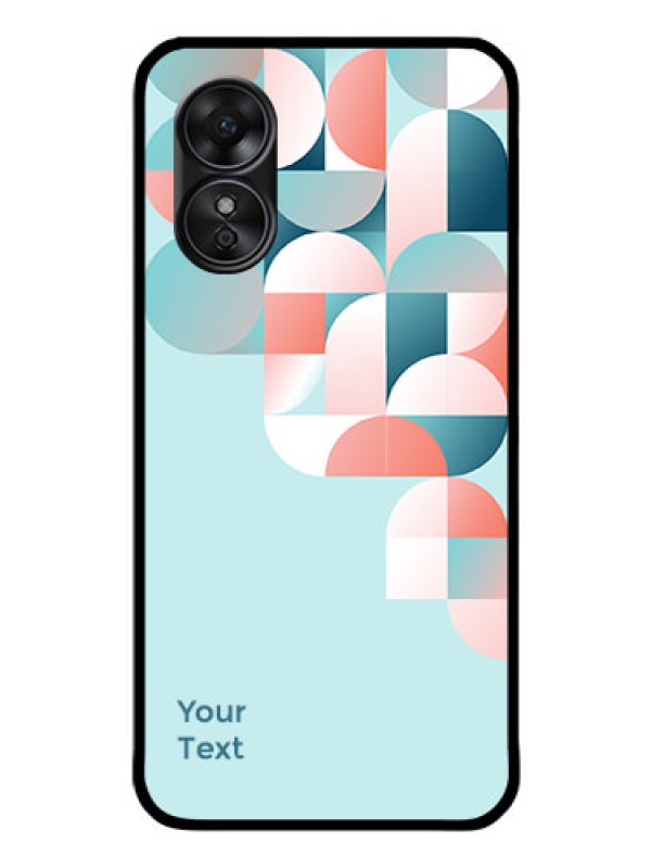 Custom Oppo A17 Custom Glass Phone Case - Stylish Semi-circle Pattern Design