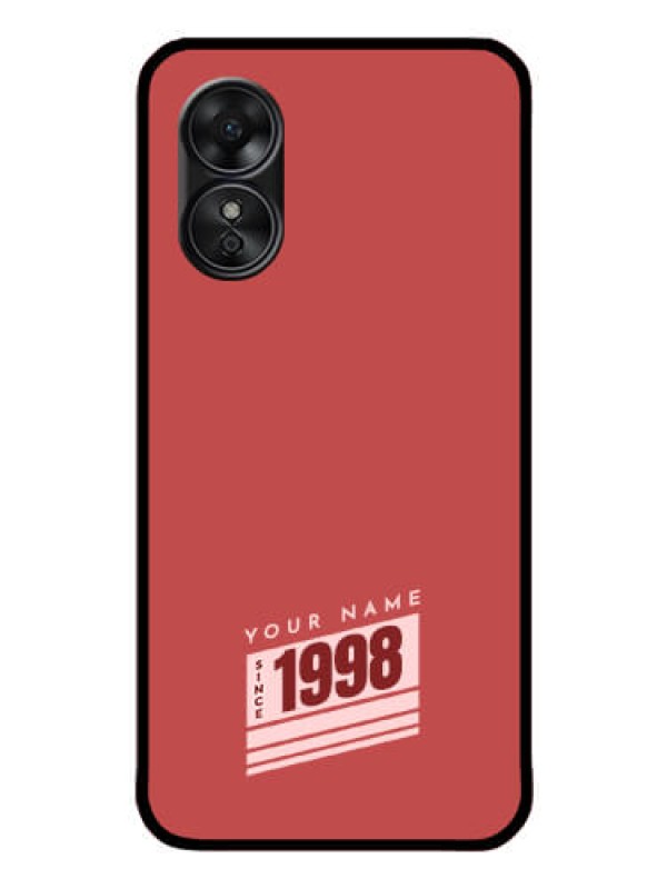 Custom Oppo A17 Custom Glass Phone Case - Red custom year of birth Design