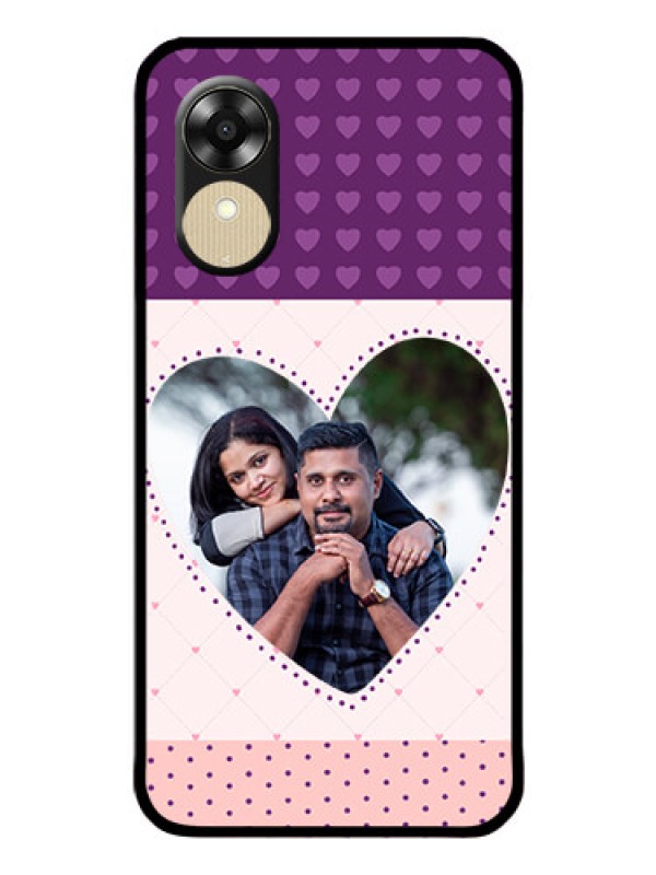 Custom Oppo A1k Custom Glass Phone Case - Violet Love Dots Design