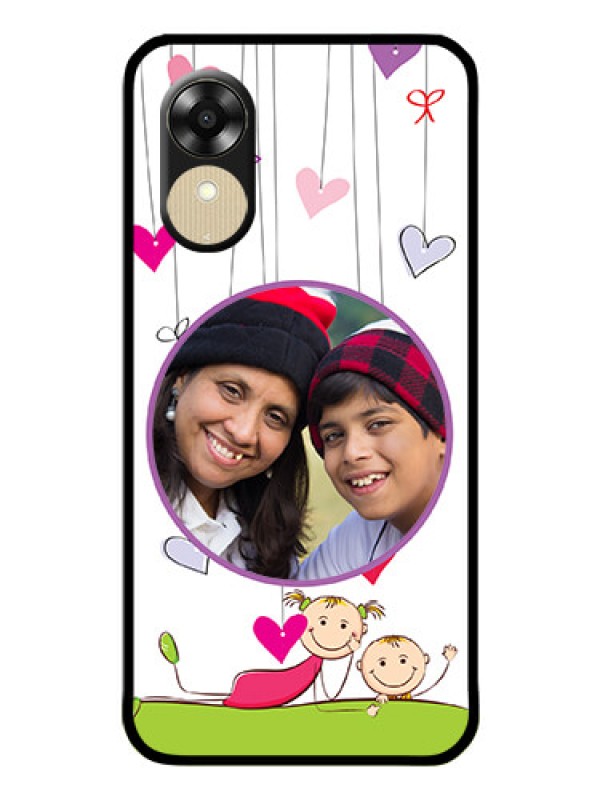 Custom Oppo A1k Photo Printing on Glass Case - Cute Kids Phone Case Design