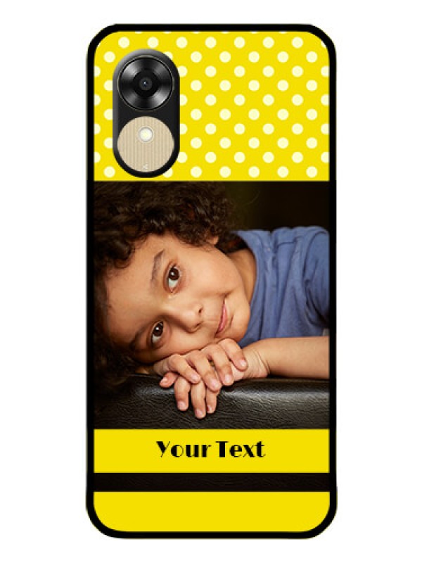 Custom Oppo A1k Custom Glass Phone Case - Bright Yellow Case Design