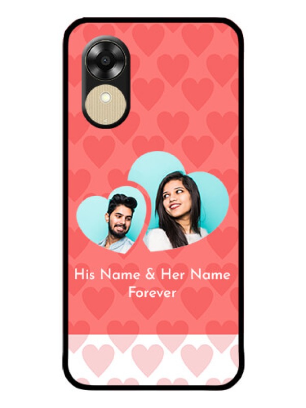 Custom Oppo A1k Personalized Glass Phone Case - Couple Pic Upload Design