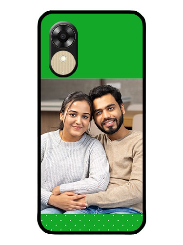 Custom Oppo A1k Personalized Glass Phone Case - Green Pattern Design